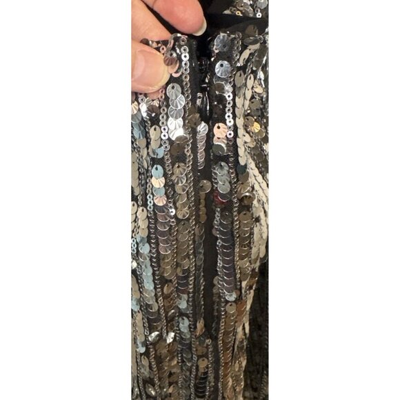 H&M Women’s All Over Sequin Mini Spaghetti Strap Tie Back Lined Dress Sz XL NEW - Picture 6 of 13